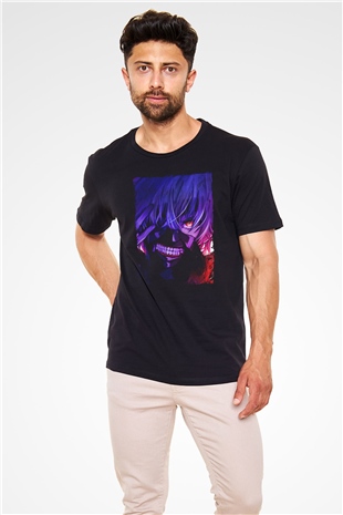 Bleach Baskılı Unisex Siyah Tişört - Tshirt