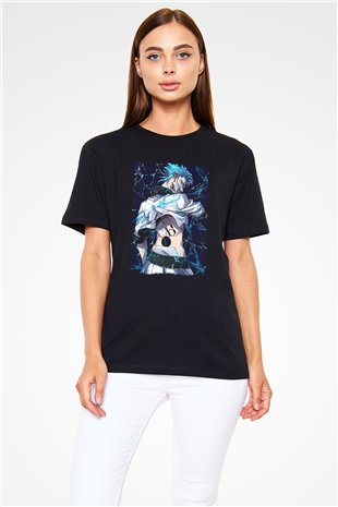 Bleach Baskılı Unisex Siyah Tişört - Tshirt