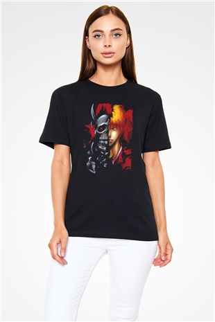 Bleach Baskılı Unisex Siyah Tişört - Tshirt