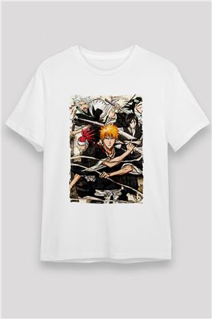 Bleach Unisex Baskılı Beyaz Tişört - Tshirt