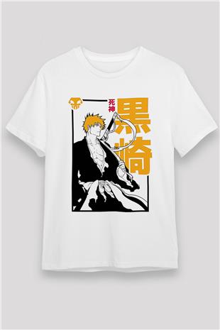 Bleach Unisex Baskılı Beyaz Tişört - Tshirt
