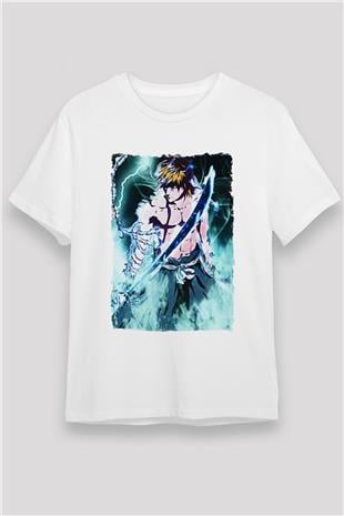 Bleach Unisex Baskılı Beyaz Tişört - Tshirt