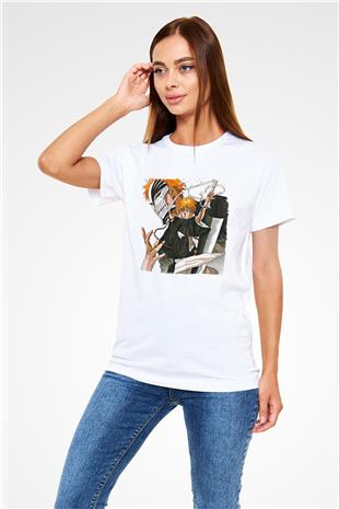 Bleach Unisex Baskılı Beyaz Tişört - Tshirt