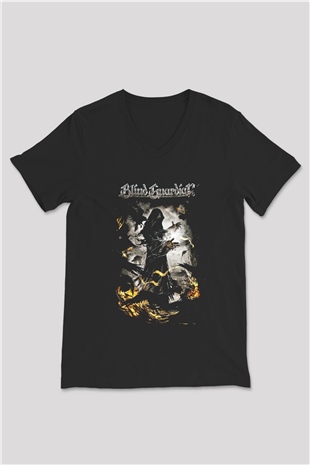 Blind Guardian Siyah Unisex V Yaka Tişört T-Shirt