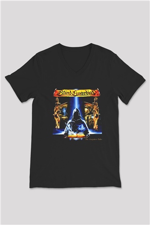 Blind Guardian Siyah Unisex V Yaka Tişört T-Shirt