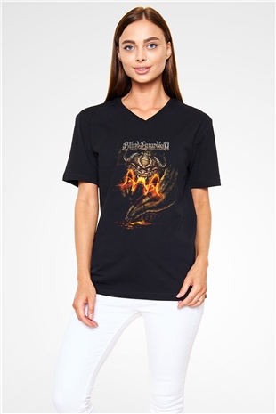 Blind Guardian Siyah Unisex V Yaka Tişört T-Shirt