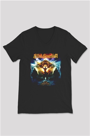 Blind Guardian Siyah Unisex V Yaka Tişört T-Shirt