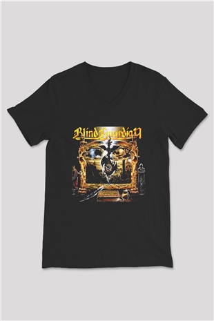 Blind Guardian Siyah Unisex V Yaka Tişört T-Shirt