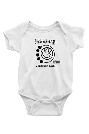 Blink 182 Baskılı Beyaz Unisex Bebek Body - Zıbın