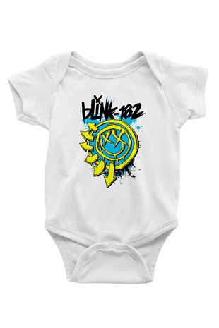 Blink 182 Baskılı Beyaz Unisex Bebek Body - Zıbın