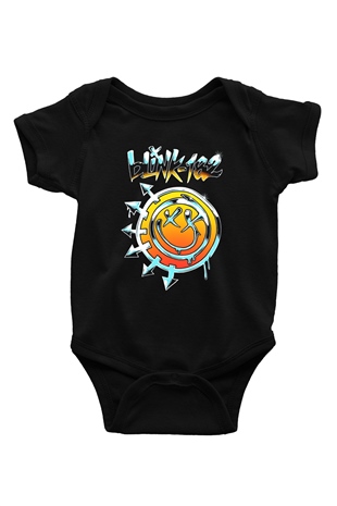 Blink 182 Baskılı Siyah Bebek Body - Zıbın