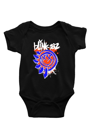 Blink 182 Baskılı Siyah Bebek Body - Zıbın