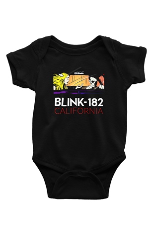 Blink 182 Baskılı Siyah Bebek Body - Zıbın