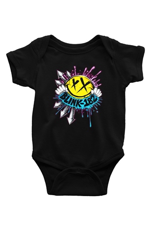 Blink 182 Baskılı Siyah Bebek Body - Zıbın