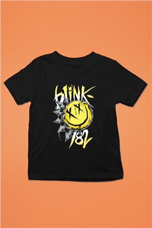 Blink 182 Baskılı Siyah Unisex Çocuk Tişört
