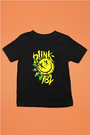 Blink 182 Baskılı Siyah Unisex Çocuk Tişört