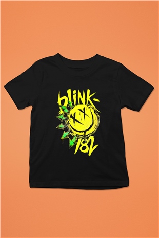 Blink 182 Baskılı Siyah Unisex Çocuk Tişört