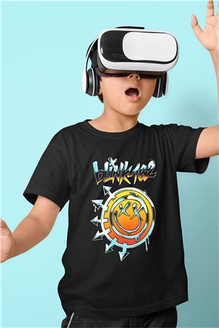 Blink 182 Baskılı Siyah Unisex Çocuk Tişört
