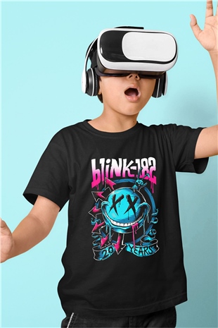Blink 182 Baskılı Siyah Unisex Çocuk Tişört