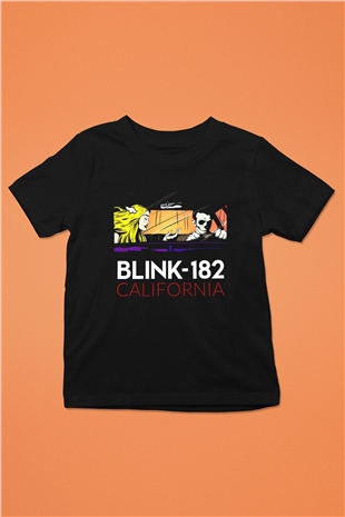 Blink 182 Baskılı Siyah Unisex Çocuk Tişört