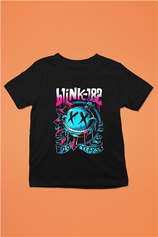 Blink 182 Baskılı Siyah Unisex Çocuk Tişört
