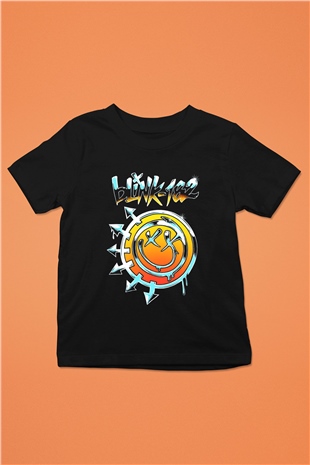Blink 182 Baskılı Siyah Unisex Çocuk Tişört