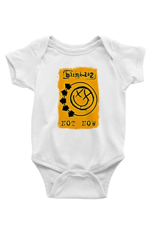 Blink-182 Baskılı Unisex Beyaz Bebek Body - Zıbın