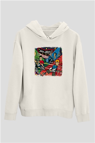 Blink-182 Baskılı Unisex Beyaz Hoodie