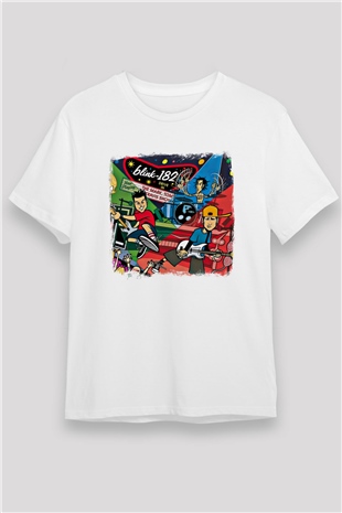 Blink-182 Baskılı Unisex Beyaz Tişört