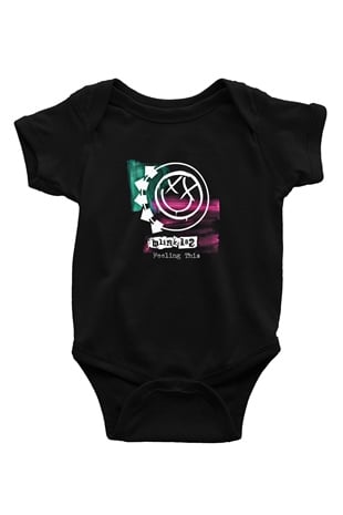 Blink-182 Baskılı Unisex Siyah Bebek Body - Zıbın