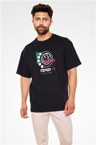 Blink-182 Baskılı Unisex Siyah Oversize Tişört