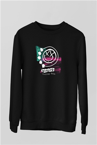 Blink-182 Baskılı Unisex Siyah Sweatshirt