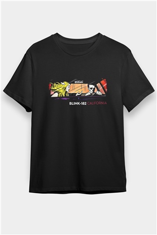 Blink-182 Baskılı Unisex Siyah Tişört