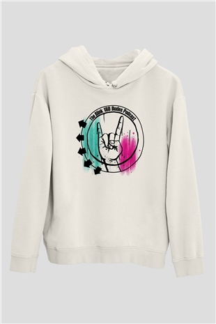 Blink 182 Beyaz Unisex Kapüşonlu Sweatshirt