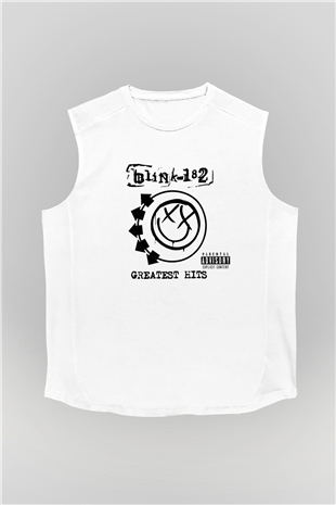 Blink 182 Beyaz Unisex Kolsuz Tişört