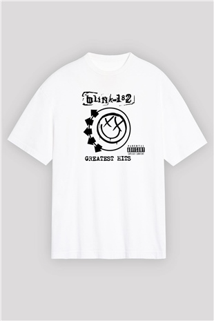 Blink 182 Beyaz Unisex Oversize Tişört T-Shirt