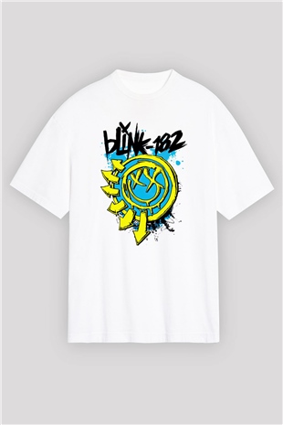 Blink 182 Beyaz Unisex Oversize Tişört T-Shirt