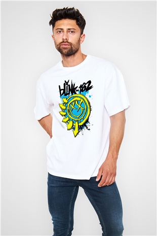 Blink 182 Beyaz Unisex Oversize Tişört T-Shirt
