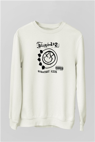Blink 182 Beyaz Unisex Sweatshirt