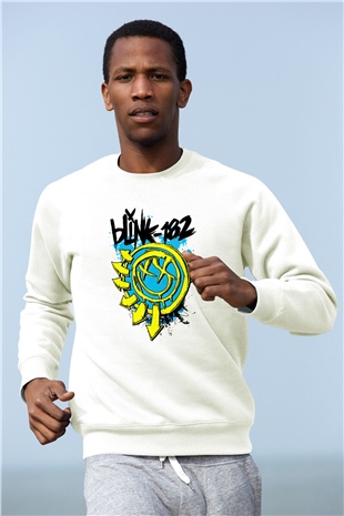 Blink 182 Beyaz Unisex Sweatshirt