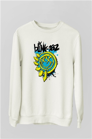 Blink 182 Beyaz Unisex Sweatshirt