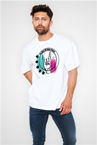 Blink 182 Beyaz Oversize Tişört Oversize T-shirt - TişörtFabrikası