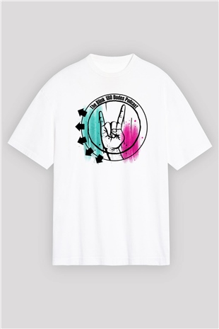 Blink 182 Beyaz Oversize Tişört Oversize T-shirt - TişörtFabrikası