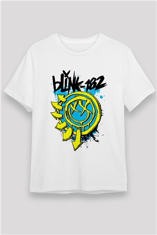 Blink 182 Beyaz Unisex Tişört T-Shirt - TişörtFabrikası