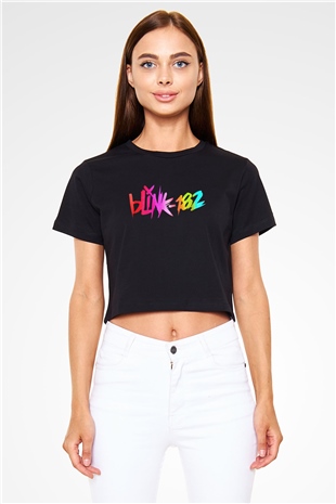 Blink 182 Siyah  Crop Top Tişört