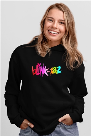 Blink 182 Siyah Unisex Kapüşonlu Sweatshirt