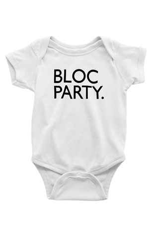 Bloc Party Baskılı Beyaz Unisex Bebek Body - Zıbın