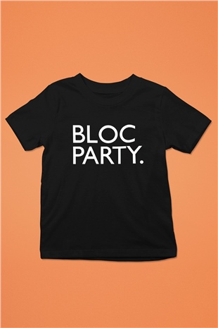 Bloc Party Baskılı Siyah Unisex Çocuk Tişört