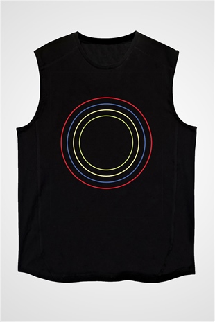 Bloc Party Baskılı Unisex Siyah Kolsuz Tişört