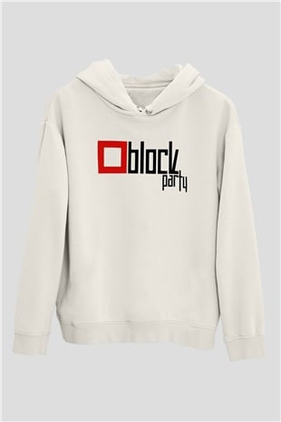 Bloc Party Beyaz Unisex Kapüşonlu Sweatshirt